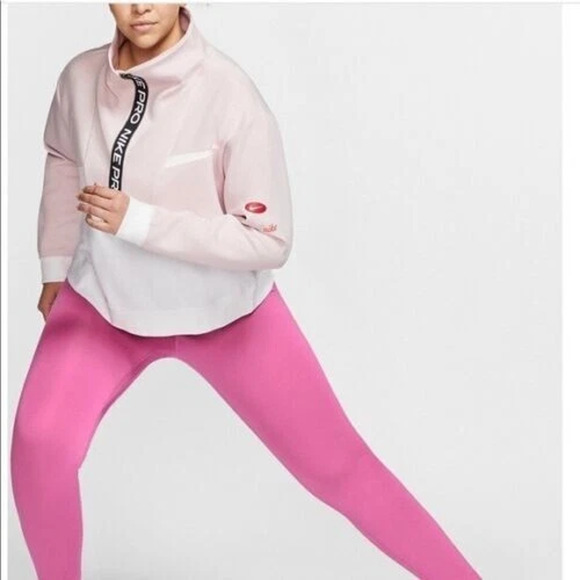 Nike Pro Get Fit Icon Clash Womens Fleece Sweatshirt Half-Zip Dri Fit Size M - Picture 2 of 16